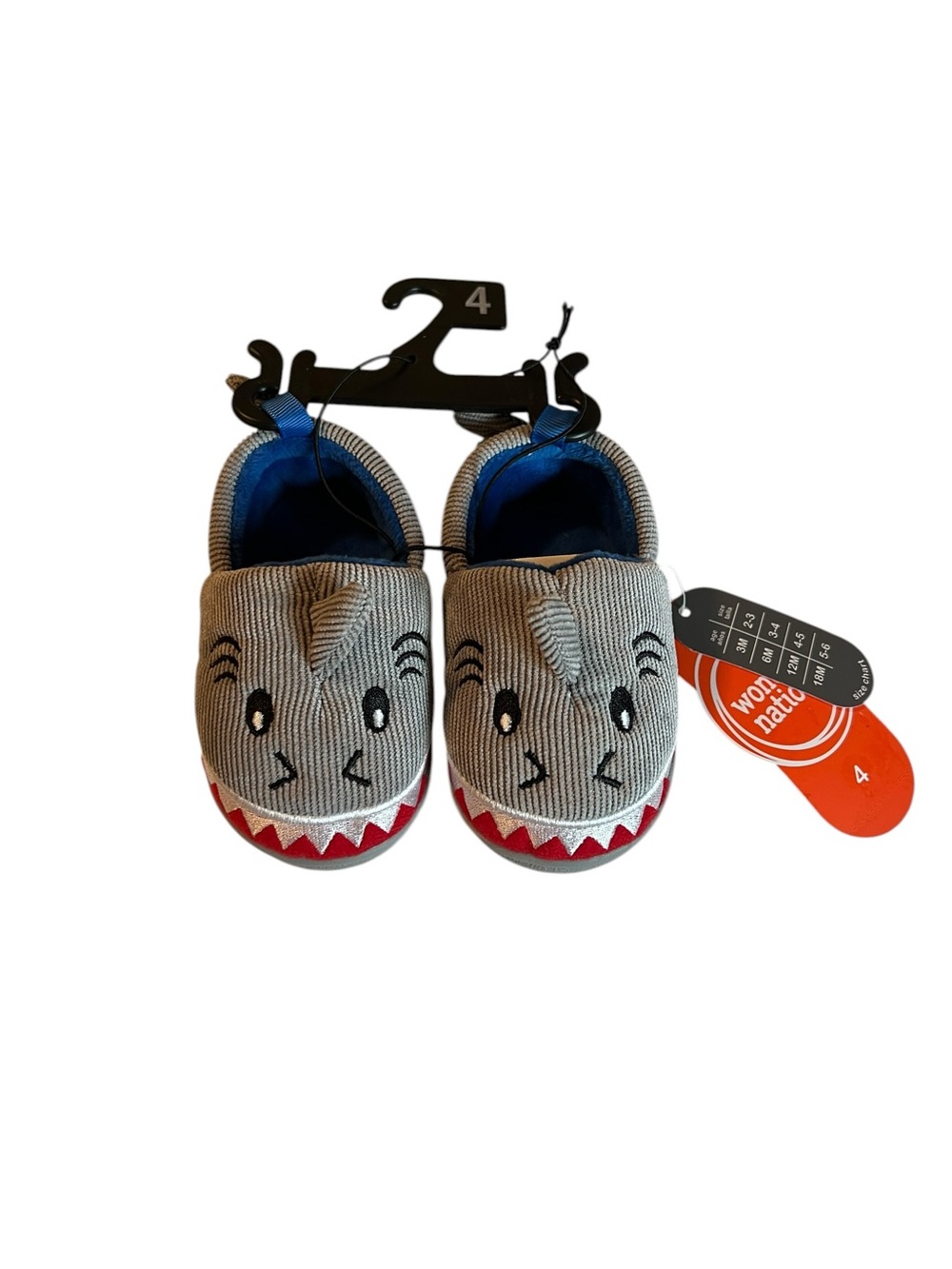 Wonder Nation Infant Boys Shark Slippers - Size 4 / 6-12 M